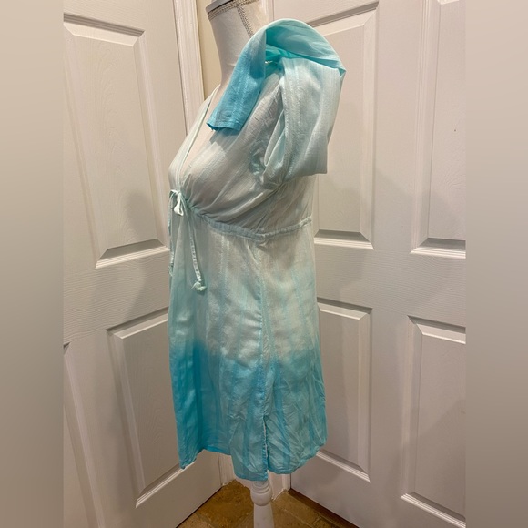 Debbie Katz pacific Beach turquoise ombré swim suit cover up size M - Picture 3 of 10